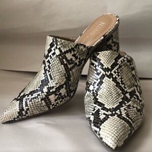 Roho by Joyce Adria snakeskin pointed toe heeled mule